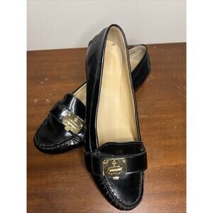 Cole Hahn Patent Leather Black Gold Buckle Women’s 8.5